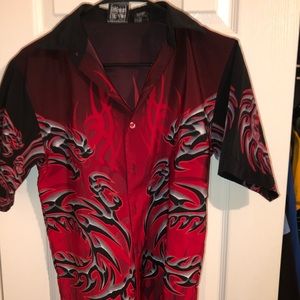 Authentic Shaolin Chinese Red Button Up